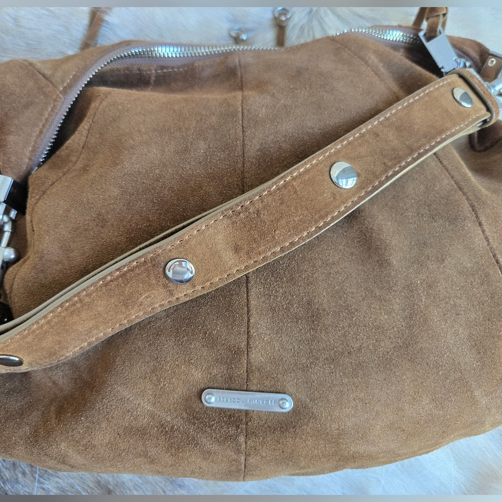 Rebecca Minkoff M.A.B. Suede Croissant Hobo Crescent Bag NWOT + Hardware Repair - Picture 2 of 16